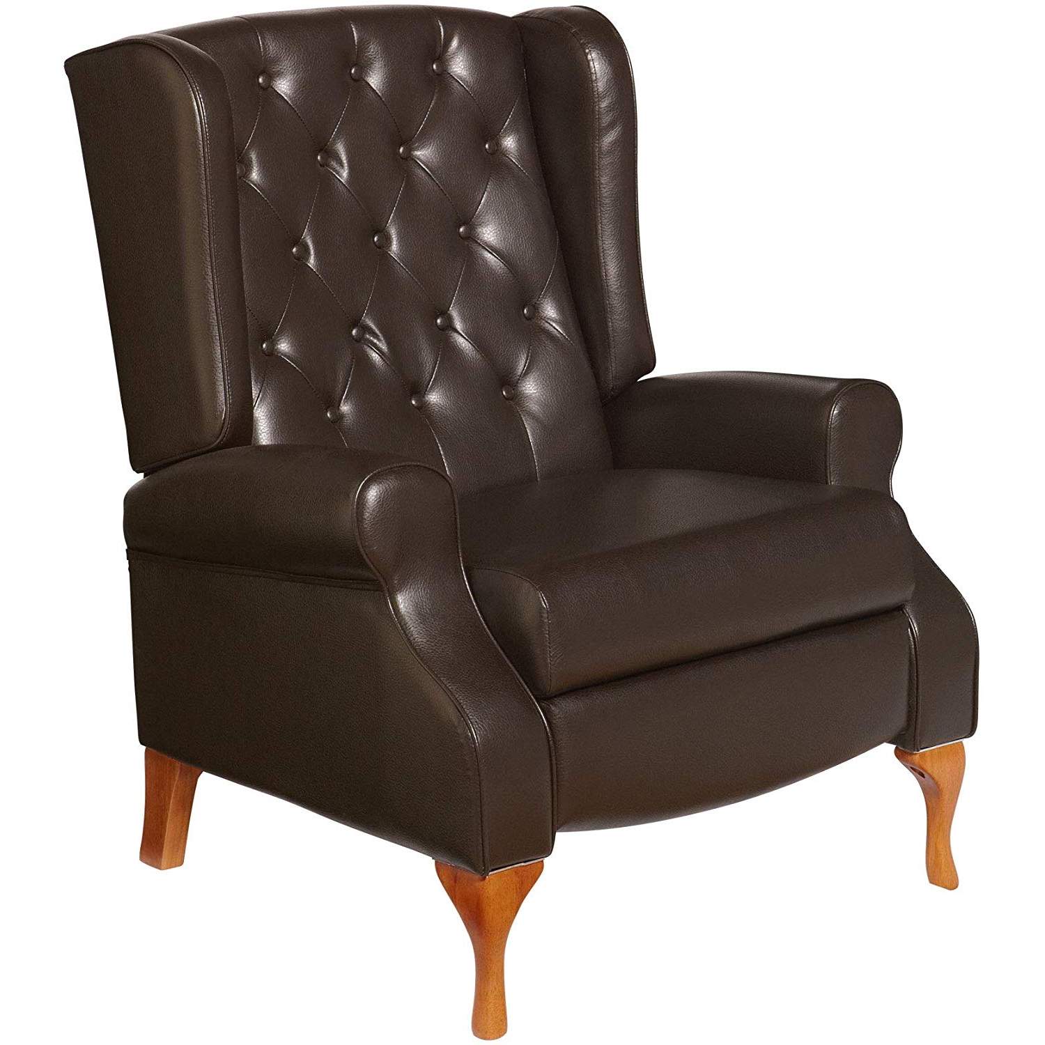 BrylaneHome Queen Anne Style Tufted Wingback Recliner