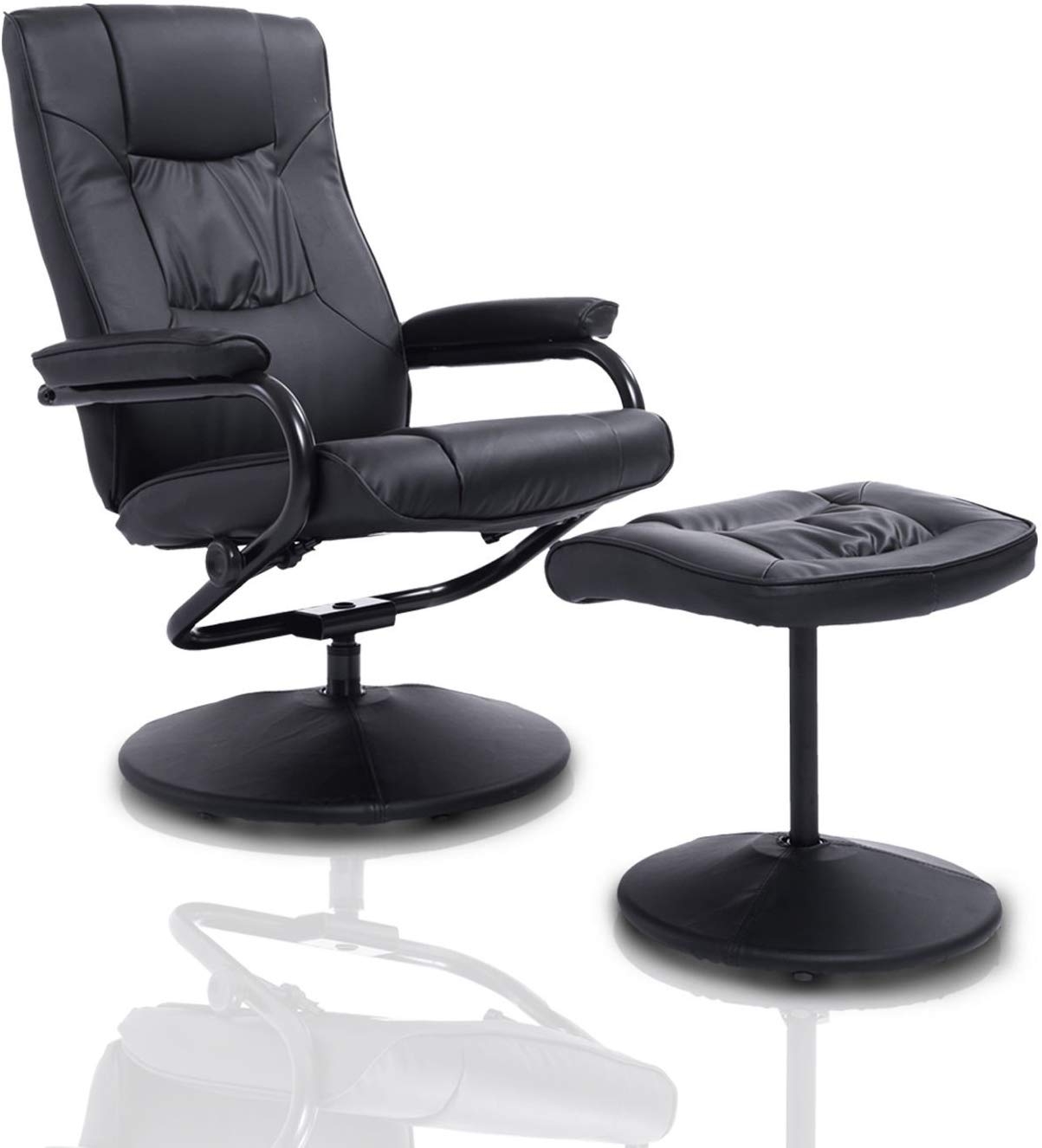 HomCom Ergonomic Lounge Armchair Recliner and Ottoman Set