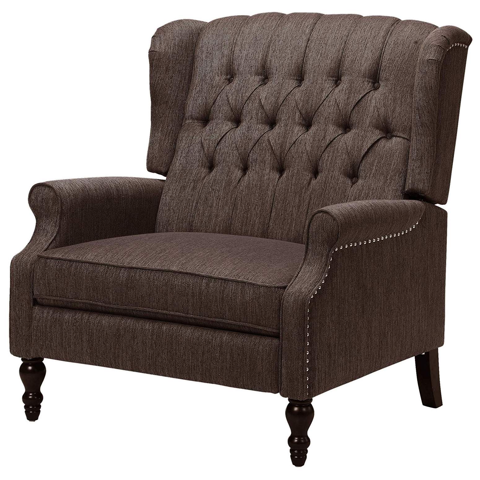 Salome Oversized Tufted Wingback Fabric Push Back Recliner