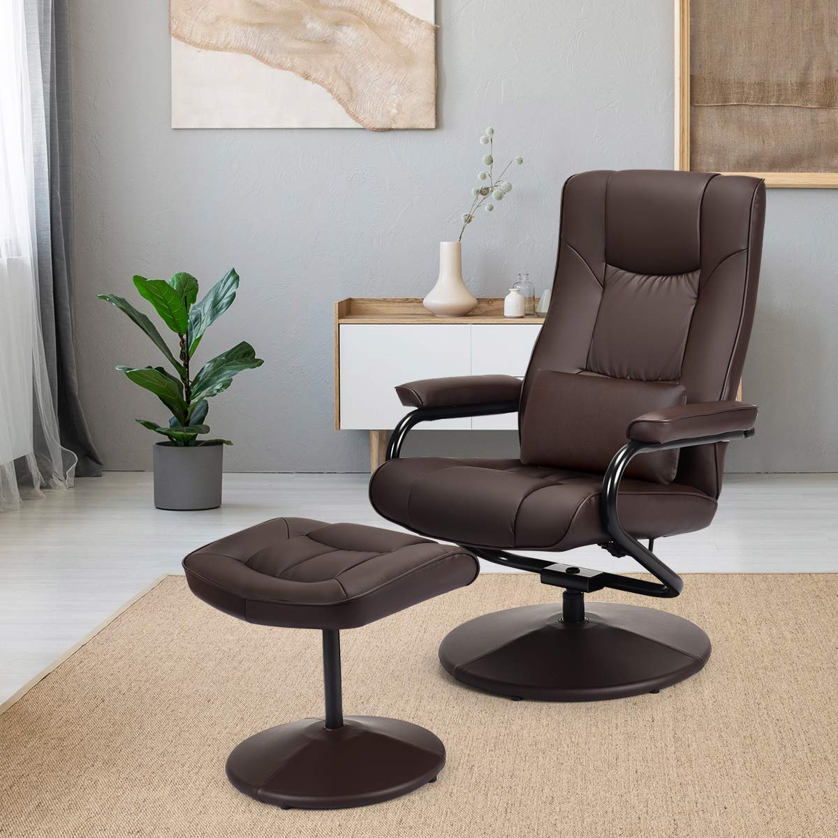 Giantex Massage Recliner Chair with Ottoman