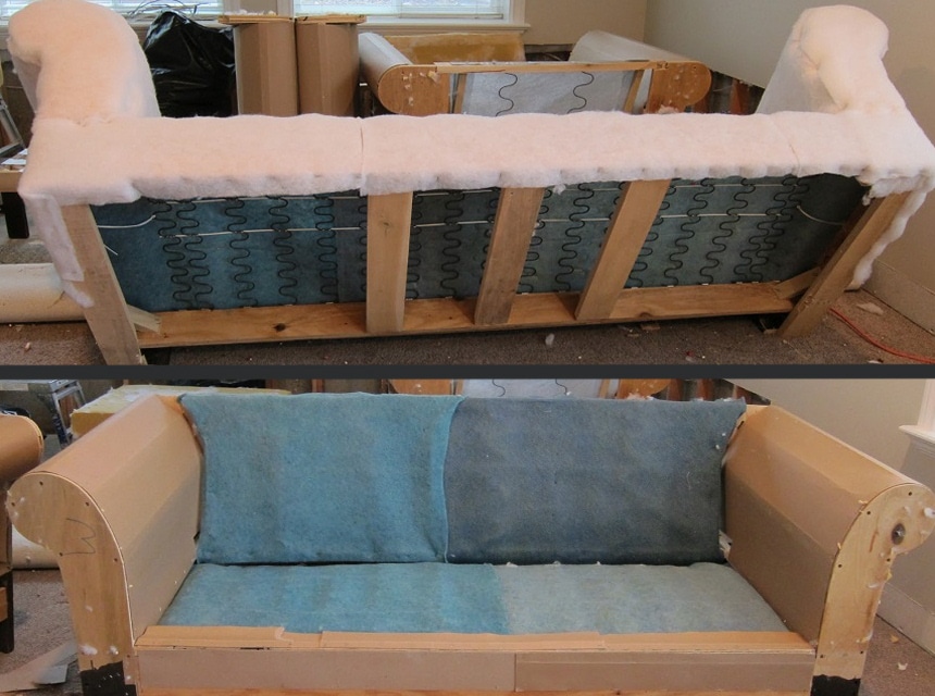 A Couch With Attached Cushions, How To Upholster Sofa Cushions