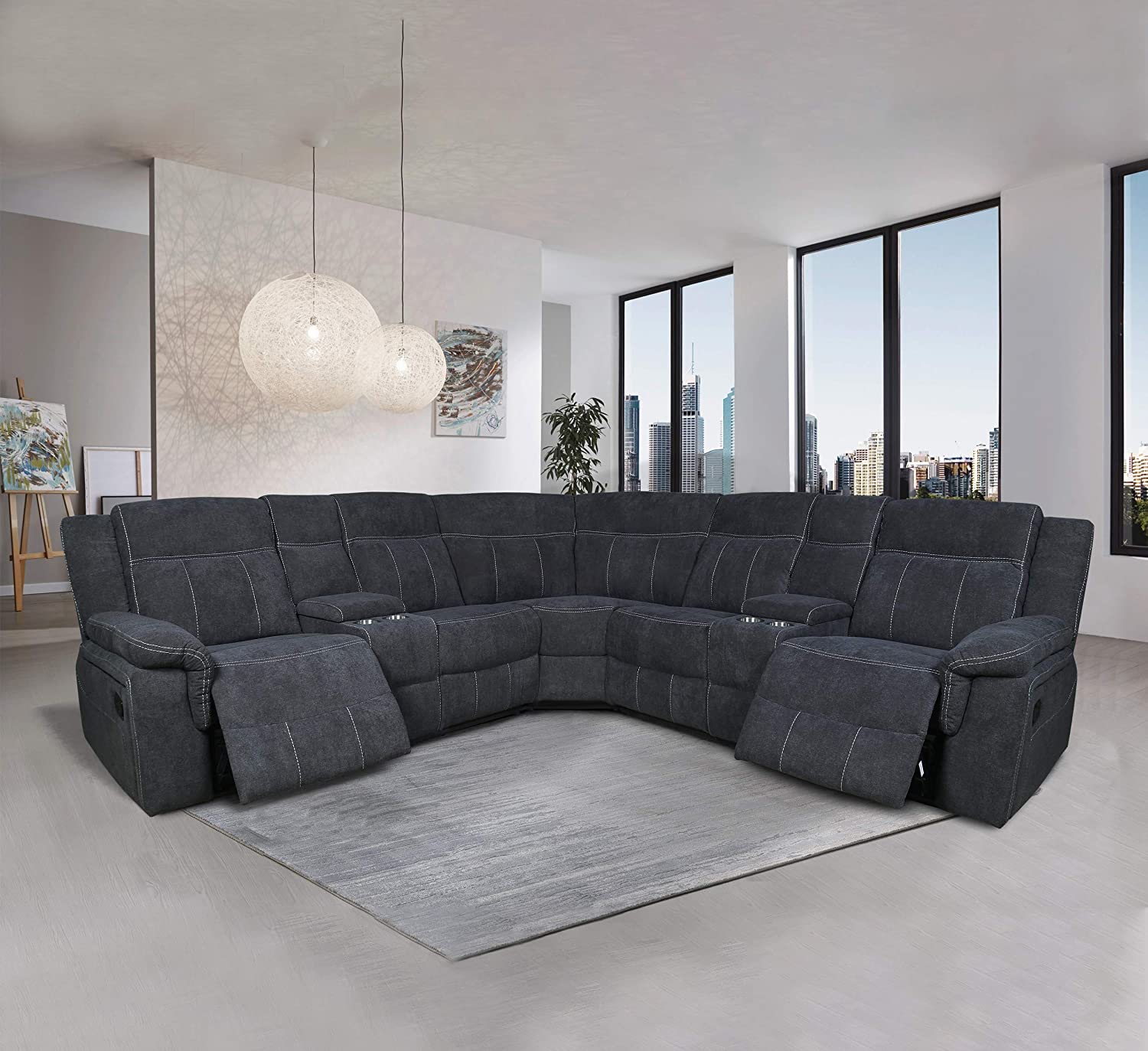 Manual Reclining Sectional Sofa by Homedecora