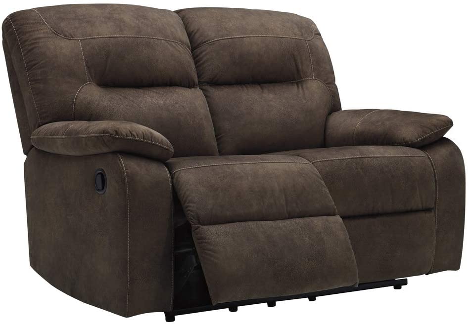 Signature Design by Ashley Bolzano Faux Leather Upholstered Manual Reclining Loveseat