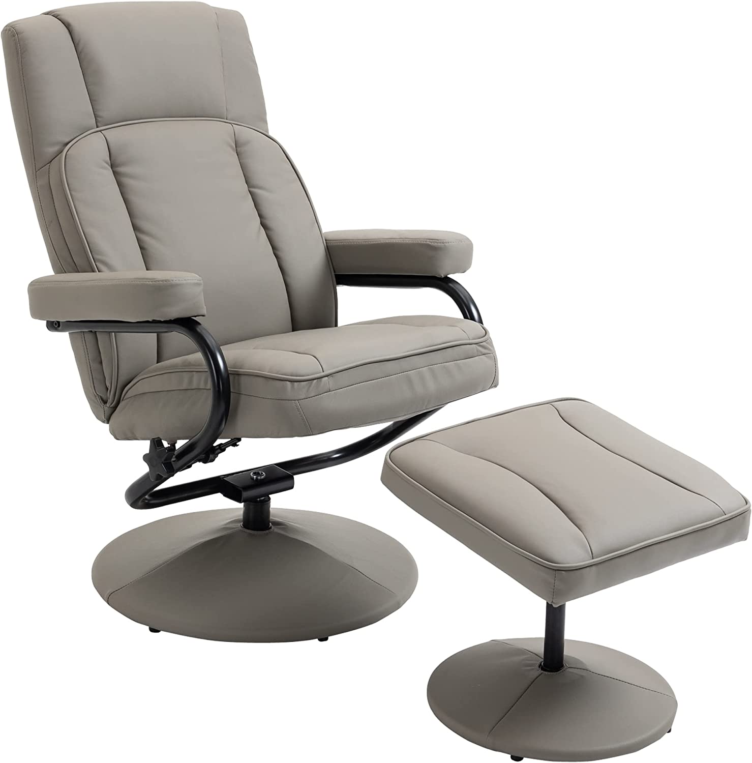 HOMCOM Swivel Recliner Chair and Ottoman Set